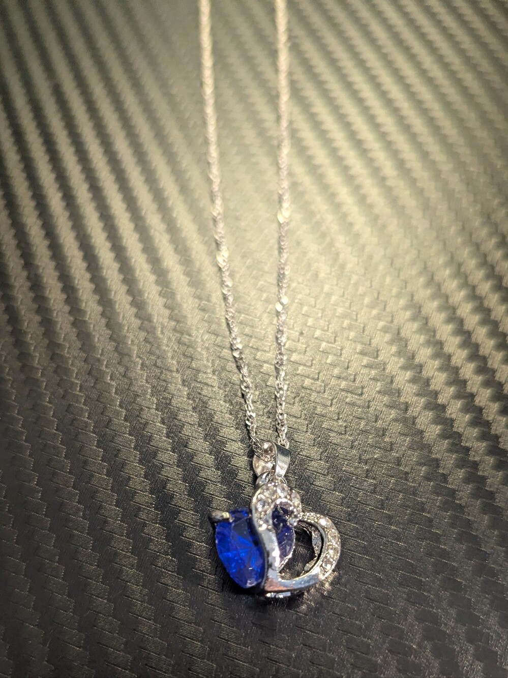 Sterling Silver Blue Heart Necklace